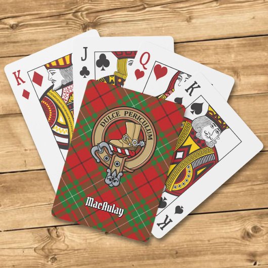 Jeu De Cartes Clan MacAulay Crest sur Tartan Playing Cards