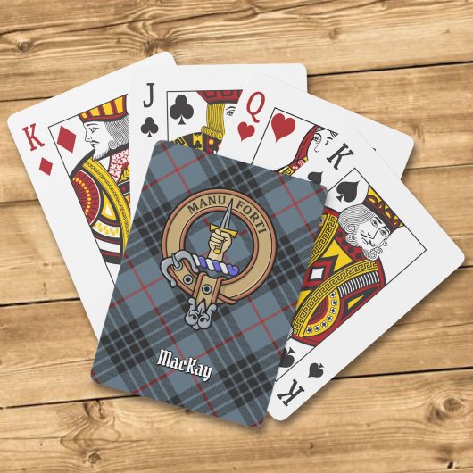 Jeu De Cartes Clan MacKay Crest sur Blue Tartan
