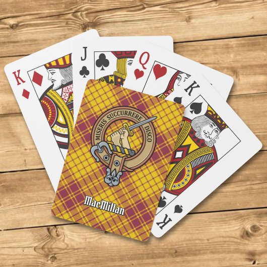 Jeu De Cartes Clan MacMillan Crest sur le tatan de robe