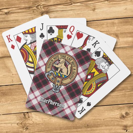 Jeu De Cartes Clan MacPherson Crest sur la chasse Tartan