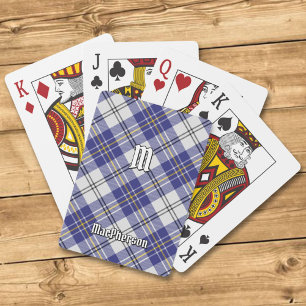 Jeu De Cartes Clan MacPherson Robe Bleue Tartan Jouer Cartes