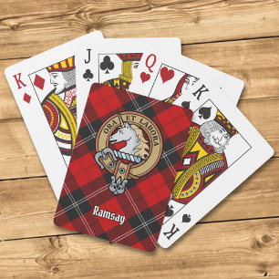 Jeu De Cartes Clan Ramsay Crest sur Red Tartan
