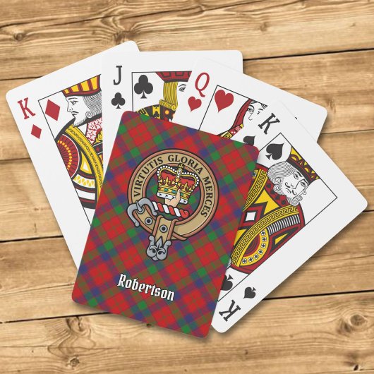Jeu De Cartes Clan Robertson Crest sur Tartan