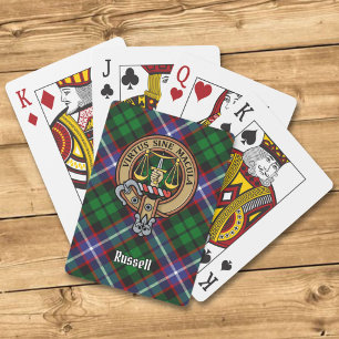 Jeu De Cartes Clan Russell Crête sur Tartan