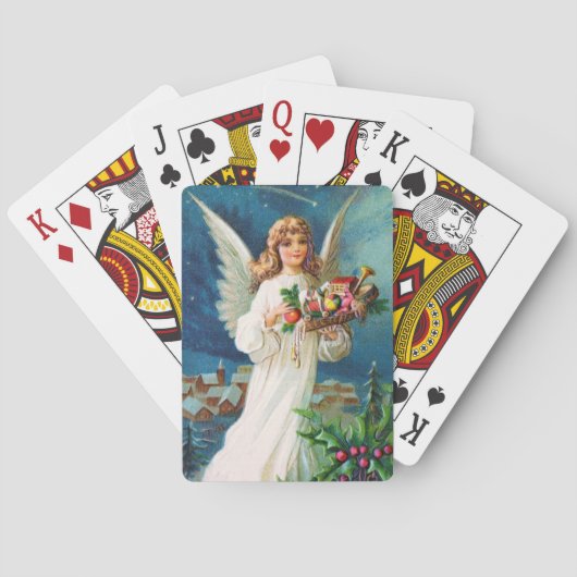 Jeu De Cartes Clapsaddle : Ange de Noël avec des jouets (dos)