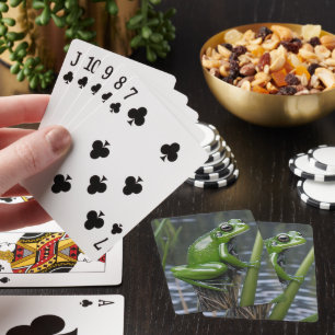 Jeu De Cartes "Clarté cristalline : Grenouille verte en verre su