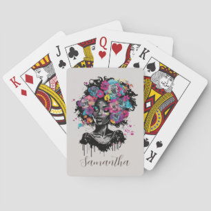 Jeu De Cartes Classe Florale Afro Femme