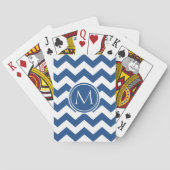 Jeu De Cartes Classic Blue Chevron Monogrammé (dos)