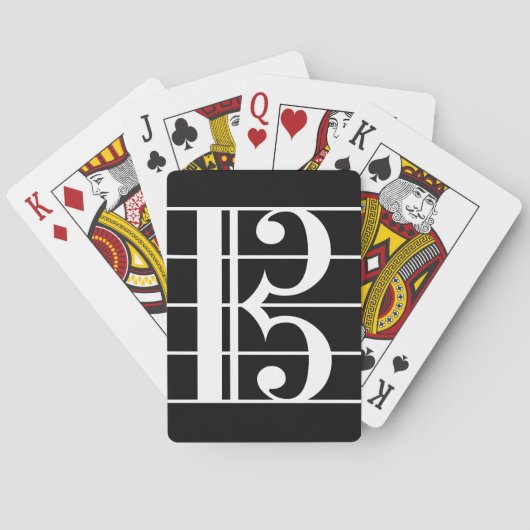 Jeu De Cartes Clé Alto blanc-sur-noir (dos)