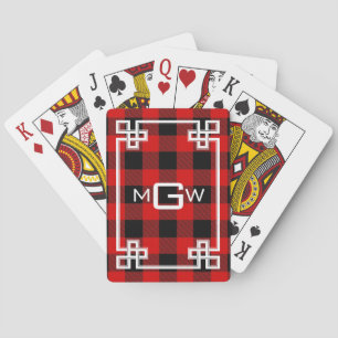 Jeu De Cartes Clé grecque DIY BG Buffalo à carreaux 3I Rouge