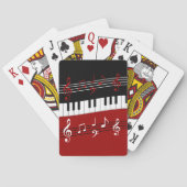 Jeu De Cartes Clés et notes blanches noires rouges élégantes de (dos)