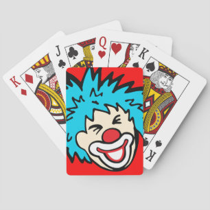 Jeu De Cartes Clown visage rouge bleu amusant garçons jouant aux