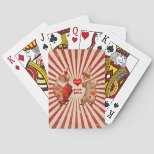 Jeu De Cartes Clowns vintages Valentine avec coeur de message pe