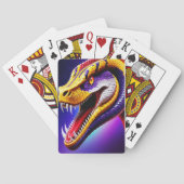 Jeu De Cartes Cobra rouge vif violet blanc et jaune écailles (dos)
