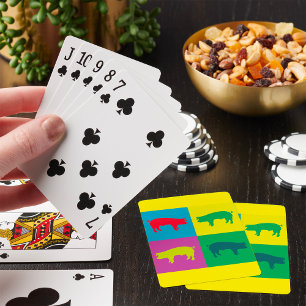Jeu De Cartes Cochon d'art pop coloré