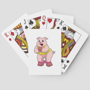 Jeu De Cartes Cochon de fitness avec bande de caoutchouc