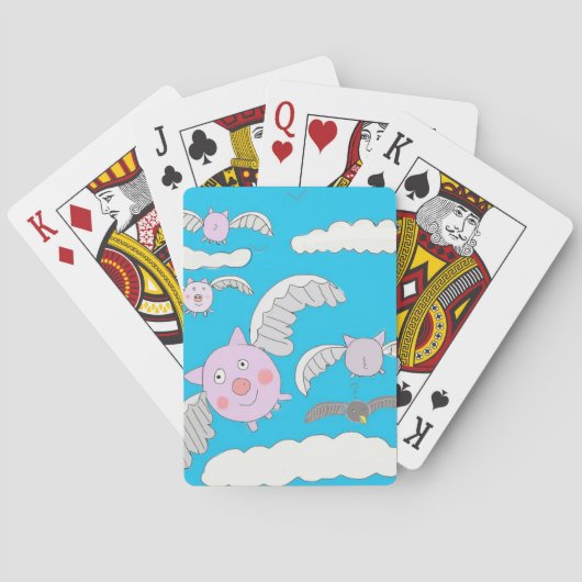 Jeu De Cartes Cochons volants amusants (dos)