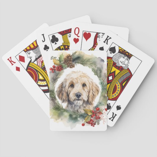 Jeu De Cartes Cockapoo Christmas Wreath Festive Pup (dos)
