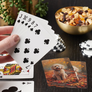 Jeu De Cartes Cockapou dans les feuilles d'automne automne autom