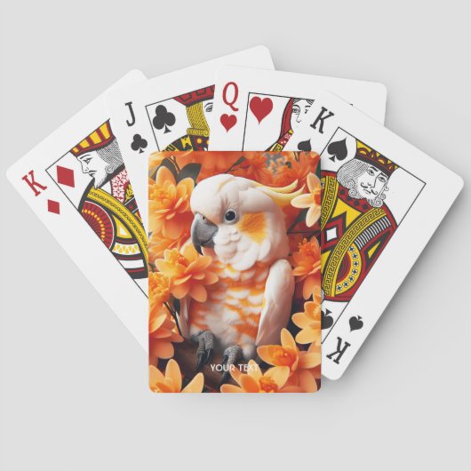 Jeu De Cartes Cockatoo Imaginaire blanc orange mignon (dos)