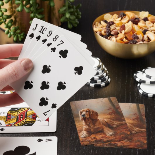 Jeu De Cartes Cocker Spaniel à l'automne Feuilles automne Inspir (In Situ)