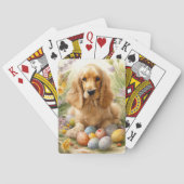 Jeu De Cartes Cocker Spaniel avec Oeufs de Pâques Fêtes (dos)