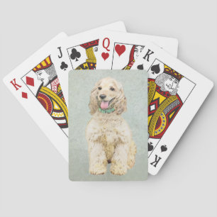 Jeu De Cartes Cocker Spaniel Buff Peinture - Art Chien original