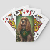 Jeu De Cartes Cocker Spaniel Chien en robe de fête St. Patrick (dos)