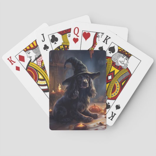 Jeu De Cartes Cocker Spaniel Citrouilles Halloween Épouvantable (dos)