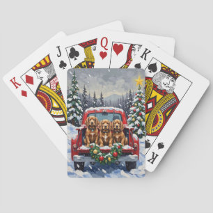 Jeu De Cartes Cocker Spaniel Noël Camion Rouge Fêtes de fin d'an