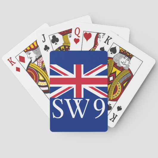Jeu De Cartes Code postal Londres SW9 avec Union Jack (dos)