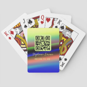 Jeu De Cartes Code QR bleu jaune ajouter nom profession titre im