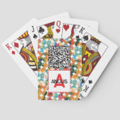 Jeu De Cartes Code QR Bleu Orange Grunge Cercle Abstrait Moderne (dos)