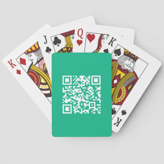 Jeu De Cartes Code QR modifiable Générez le vôtre | Vert sarcel (dos)