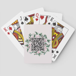 Jeu De Cartes Code QR personnalisé Magnolia Mariage cadre de fle