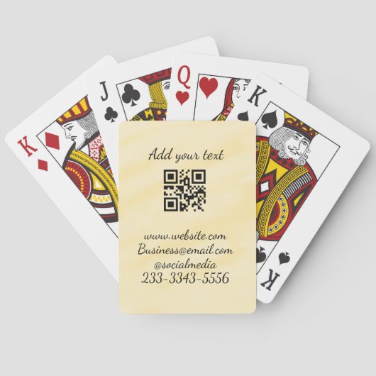 Jeu De Cartes code QR personnalisé simple ajouter votre nom text (dos)