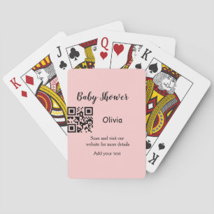 Jeu De Cartes Code QR simple pour baby shower avec texte de nom