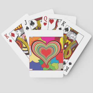 Jeu De Cartes Cœur Abstrait Arc-en-Ciel Vibrant en Couches