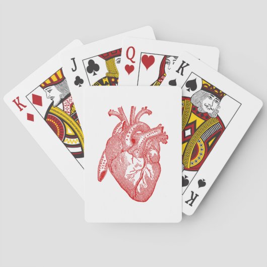 Jeu De Cartes Coeur Anatomique Rouge (dos)