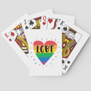 Jeu De Cartes Coeur arc-en-ciel LGBT