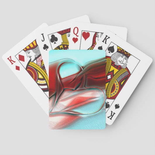 Jeu De Cartes Coeur de lignes cristallines sur la texture de mon (dos)