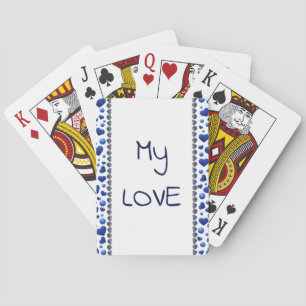 Jeu De Cartes Coeur de parties scintillant bleu jouant aux carte