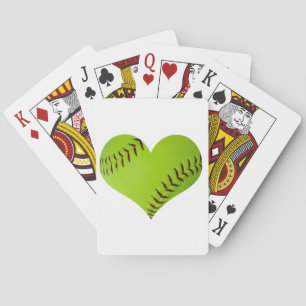 Jeu De Cartes Coeur de softball personnalisé