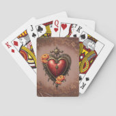 Jeu De Cartes Coeur de vapeur avec fleurs. (dos)