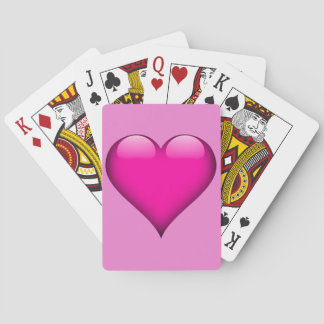 Jeu De Cartes Coeur en verre rose personnalisable
