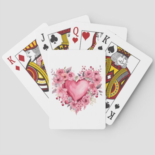 Jeu De Cartes Coeur et fleurs pour la Saint Valentin (dos)