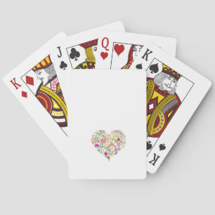 Jeu De Cartes Cœur floral amour rose doux moderne amusant