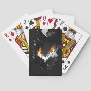 Jeu De Cartes Coeur foncé en feu
