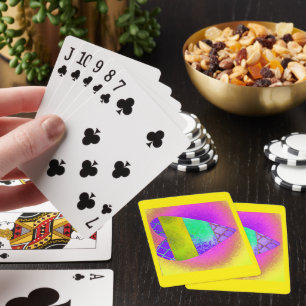 Jeu De Cartes Cœur jaune psychédélique