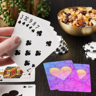Jeu De Cartes Coeur marbré arc-en-ciel